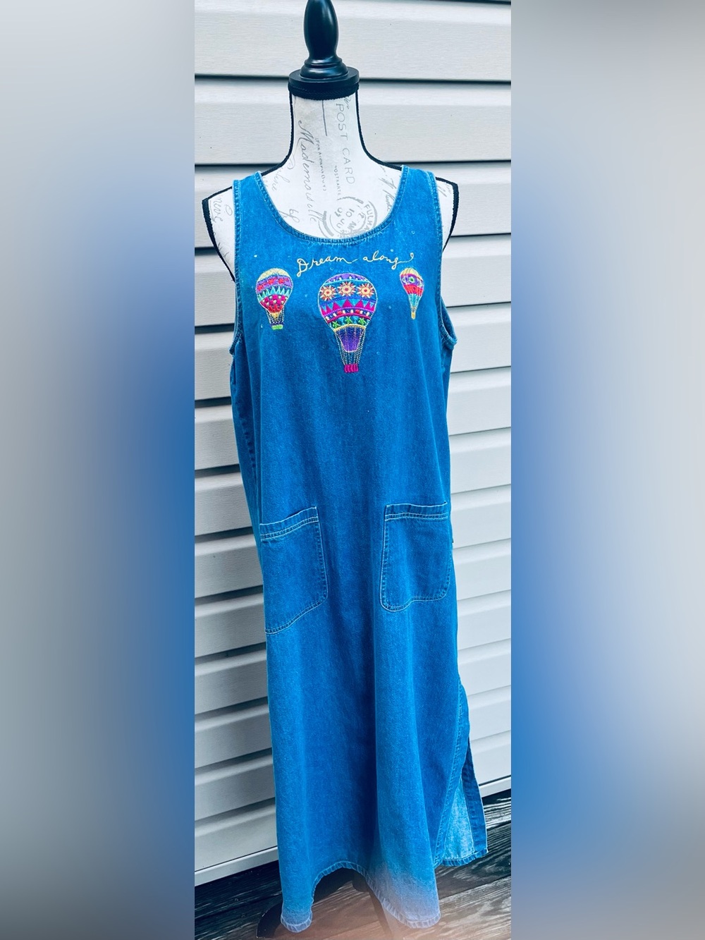 100% cotton Quacker Factory Blue Denim Dress